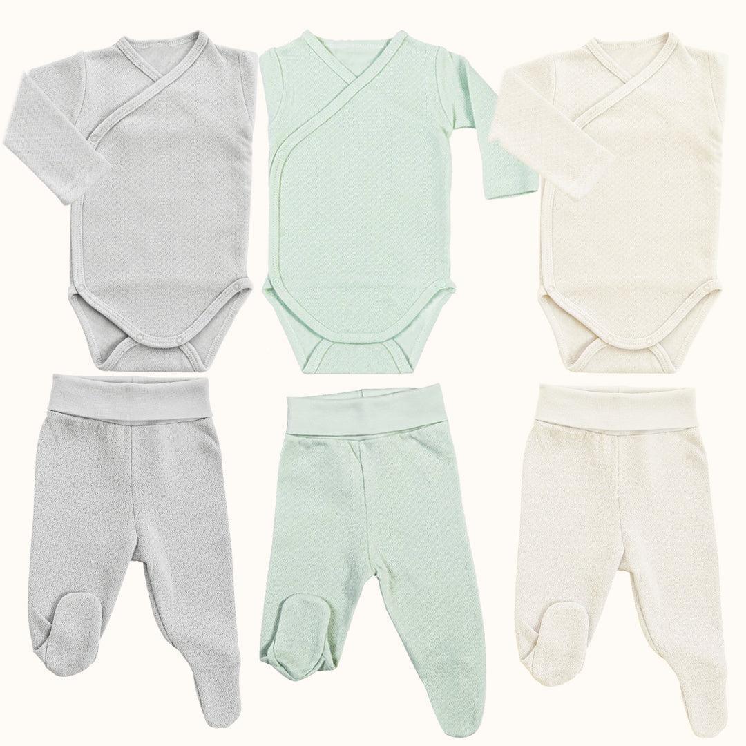 3 Body e Calça Sweet Cores Neutras Bebé - Pim-Pam-Pum Baby