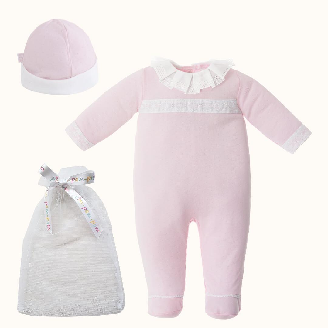 Babygrow e Gorro Classic Rosa - Pim-Pam-Pum Baby