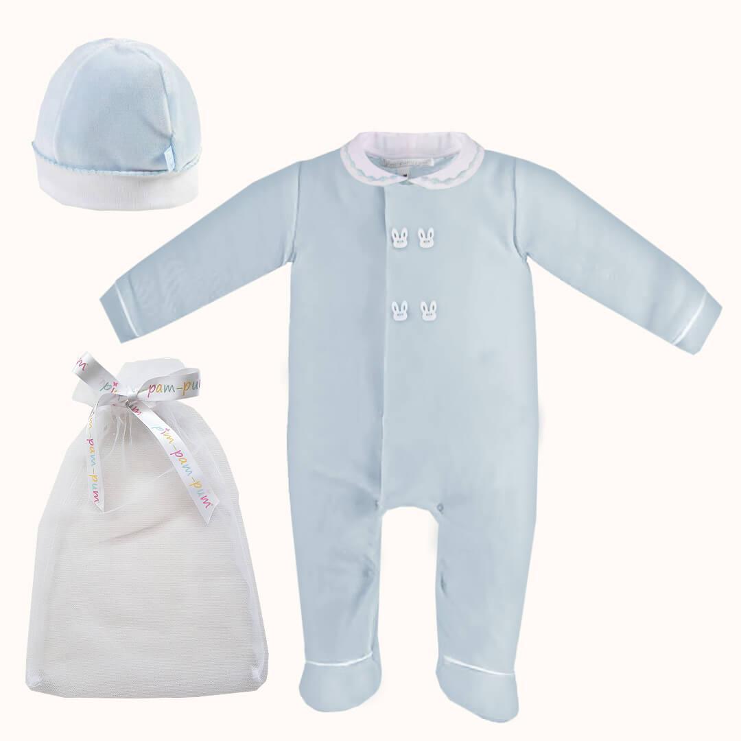 Babygrow e Gorro Sweet Azul - Pim-Pam-Pum Baby