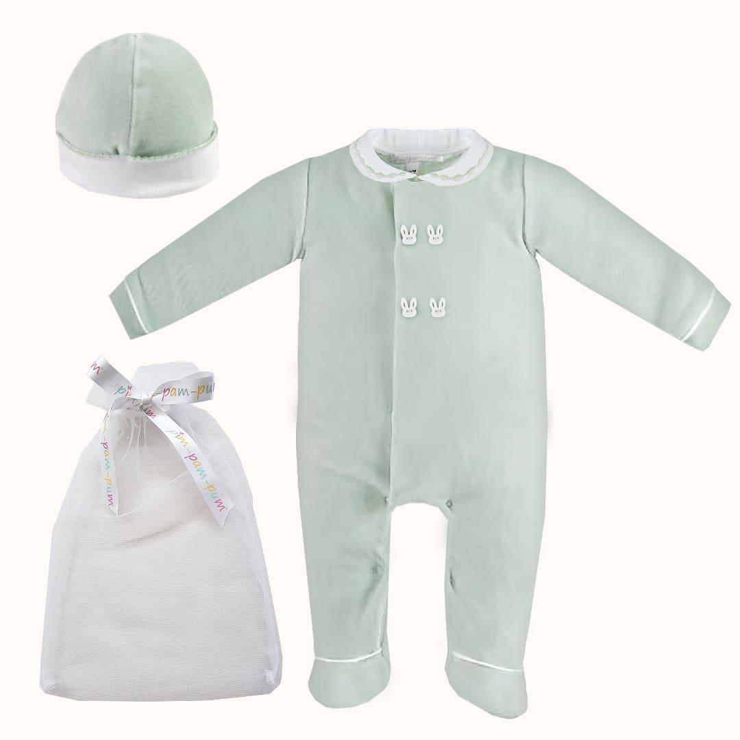 Babygrow e Gorro Sweet Verde - Pim-Pam-Pum Baby