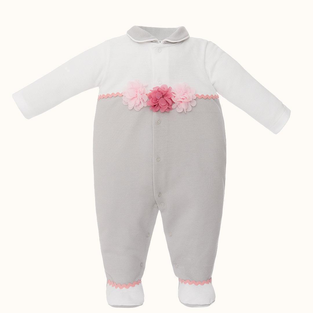 Babygrow Jardim Branco/Cinza - Pim-Pam-Pum Baby