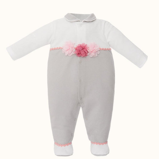 Babygrow Jardim Branco/Cinza - Pim-Pam-Pum Baby