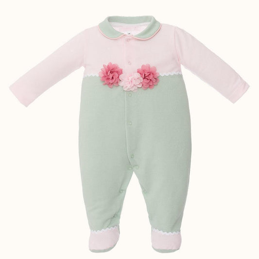 Babygrow Jardim Rosa/Verde - Pim-Pam-Pum Baby