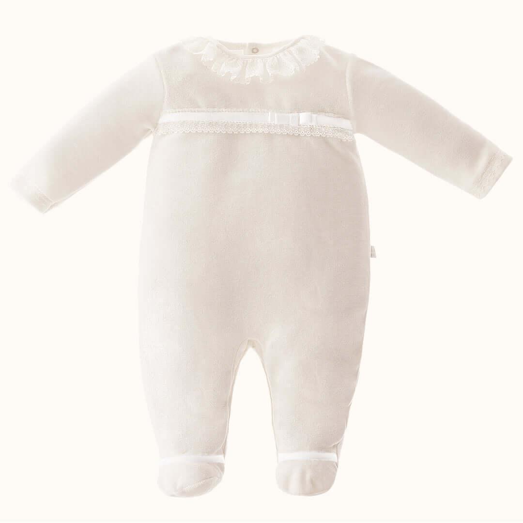 Babygrow Romantic 1 Bege/Branco - Pim-Pam-Pum Baby