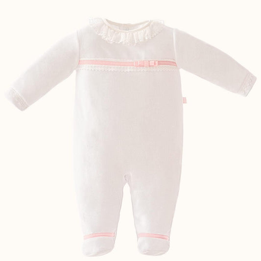 Babygrow Romantic 1 Branco/Rosa - Pim-Pam-Pum Baby