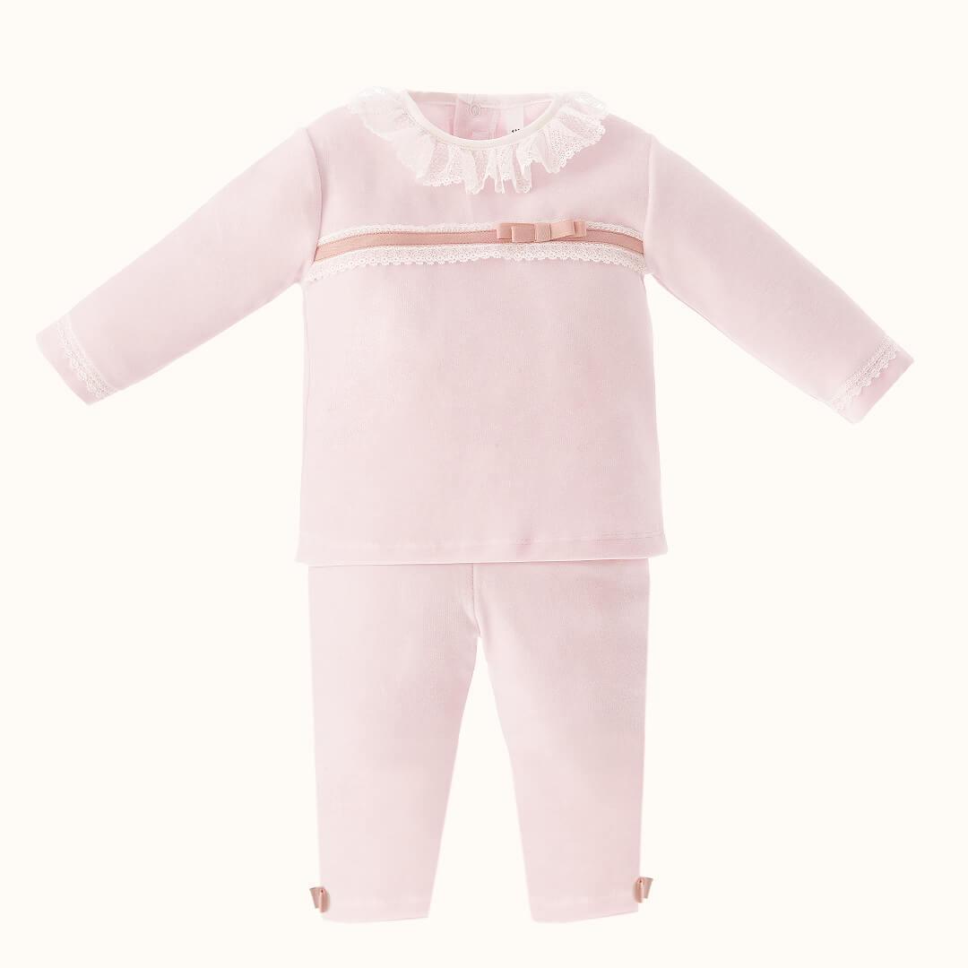 Camisola com Calça Romantic 1 Rosa - Pim-Pam-Pum Baby