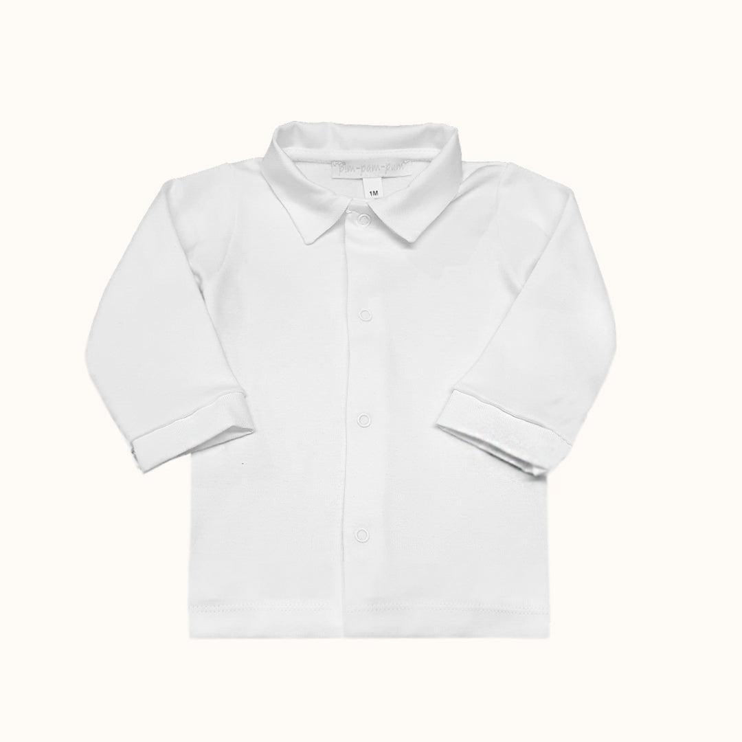 Camisola de Gola Básico Branco Menino Inverno - Pim-Pam-Pum Baby