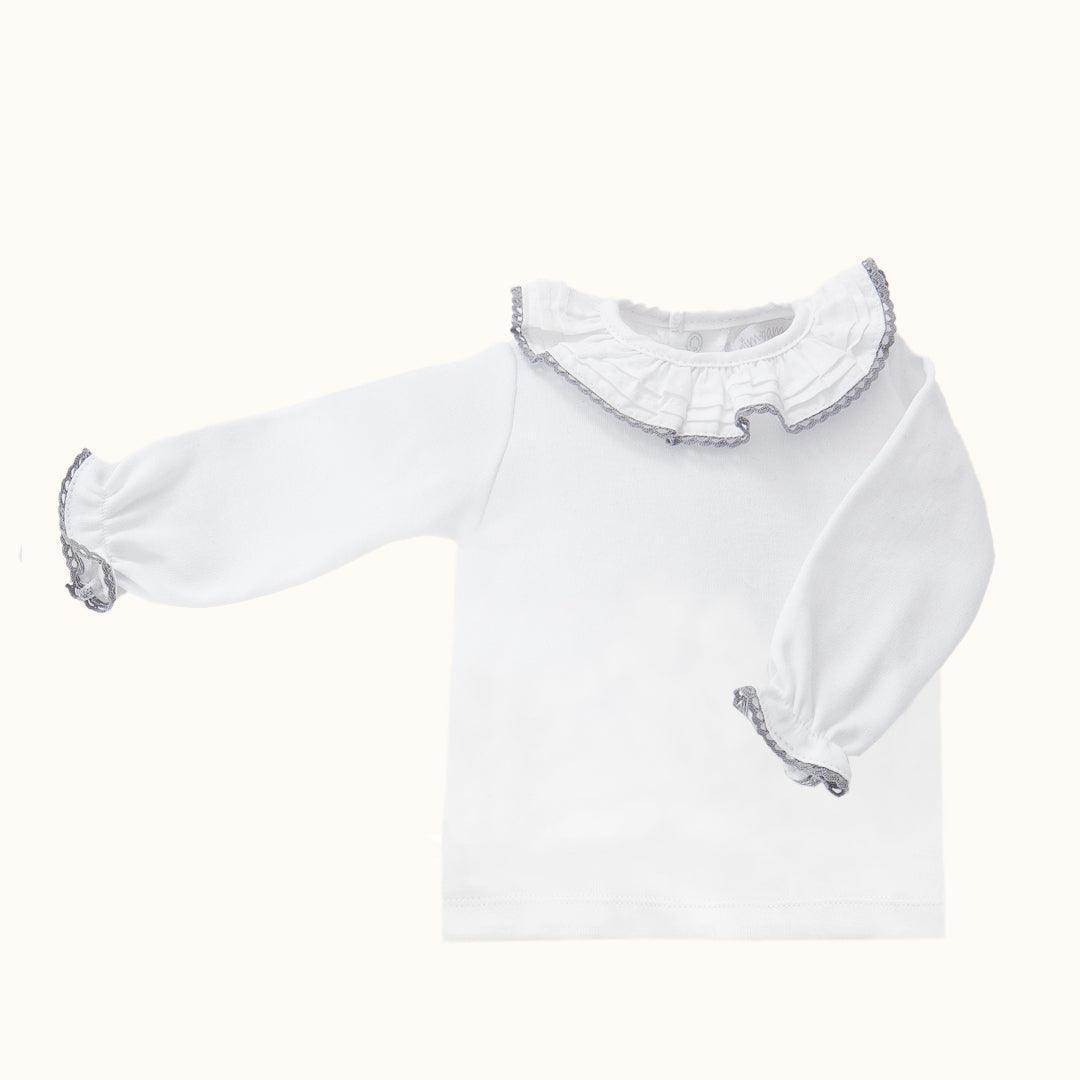 Camisola de Gola Básico Branco/Cinza Inverno - Pim-Pam-Pum Baby