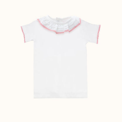 Camisola de Gola Básico Branco/Rosa Verão - Pim-Pam-Pum Baby