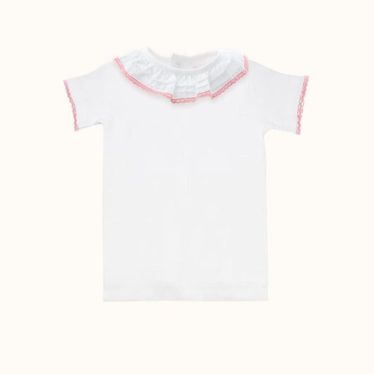 Camisola de Gola Básico Branco/Rosa Verão - Pim-Pam-Pum Baby