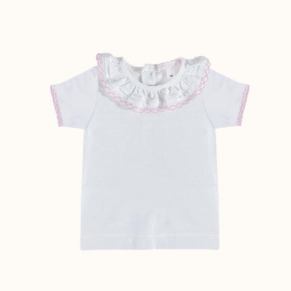 Camisola de Gola Candy Branco/Rosa Verão - Pim-Pam-Pum Baby