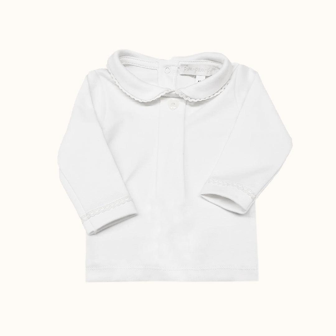 Camisola de Gola Vintage Branco Inverno - Pim-Pam-Pum Baby