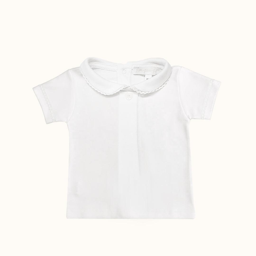 Camisola de Gola Vintage Branco Verão - Pim-Pam-Pum Baby