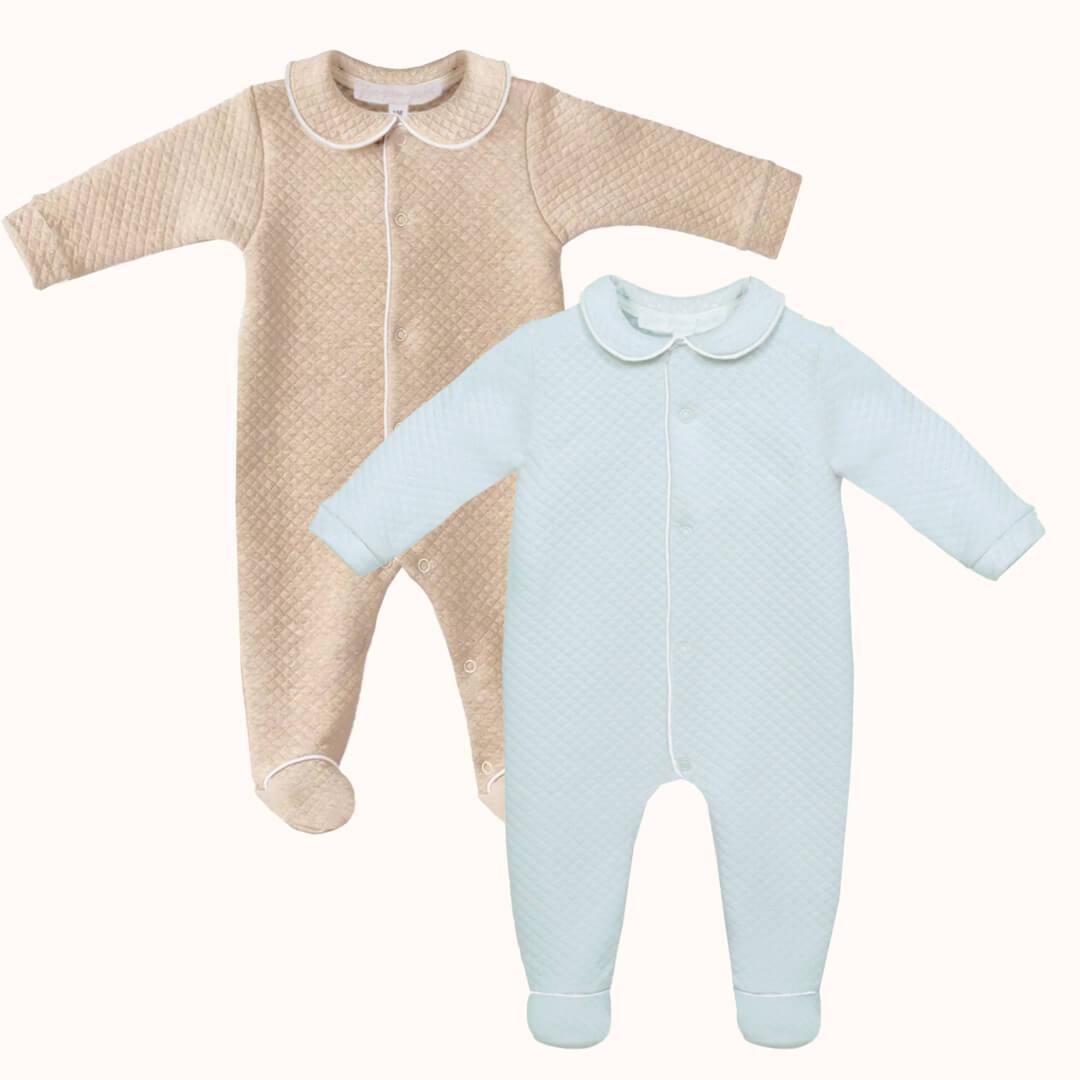 Conjunto de 2 Babygrows Diamante Azul e Camel - Pim-Pam-Pum Baby