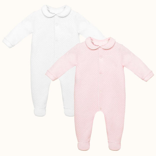 Conjunto de 2 Babygrows Diamante Rosa e Branco - Pim-Pam-Pum Baby