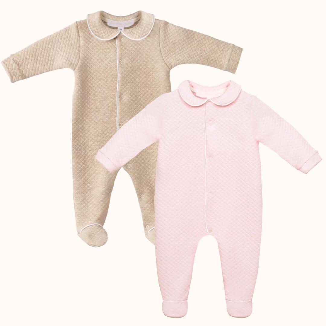 Conjunto de 2 Babygrows Diamante Rosa e Camel - Pim-Pam-Pum Baby