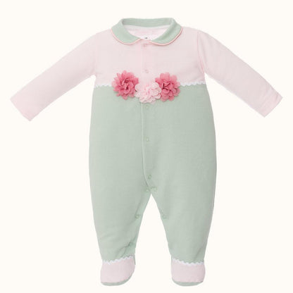 Conjunto Primeira Roupa Jardim Rosa/Verde - Pim-Pam-Pum Baby