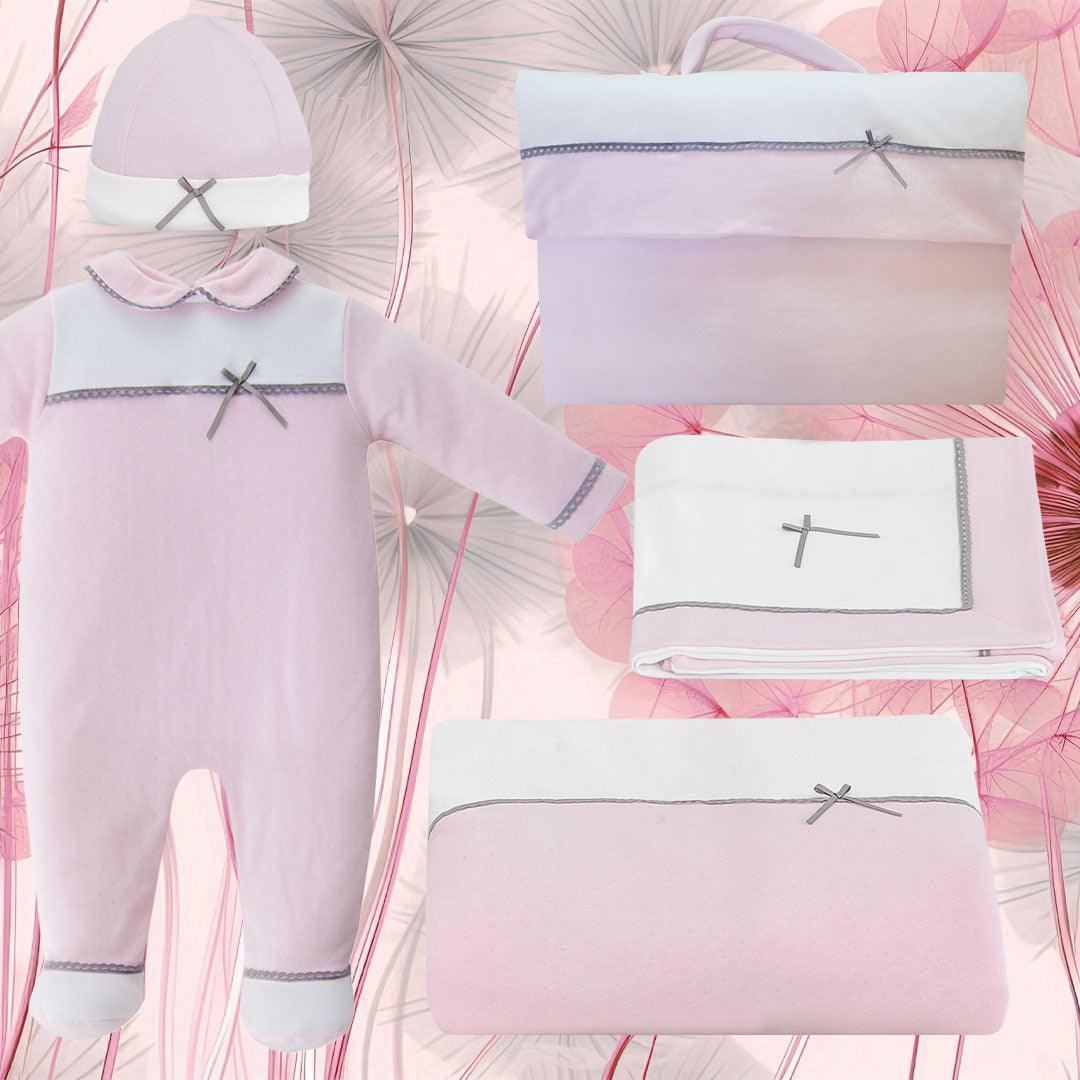 Conjunto Primeira Roupa Mimo Rosa - Pim-Pam-Pum Baby