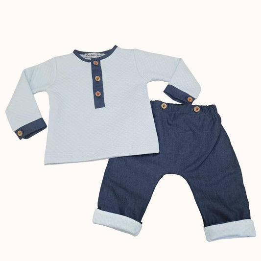 Fatinho 2 Peças Denim Azul - Pim-Pam-Pum Baby