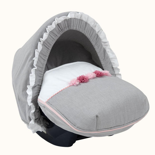 Forra Babycoque Jardim Branco/Cinza - Pim-Pam-Pum Baby