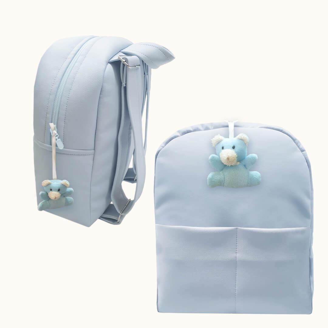 ʕ•ᴗ•ʔ Mochila Criança Polipele Azul - Pim-Pam-Pum Baby