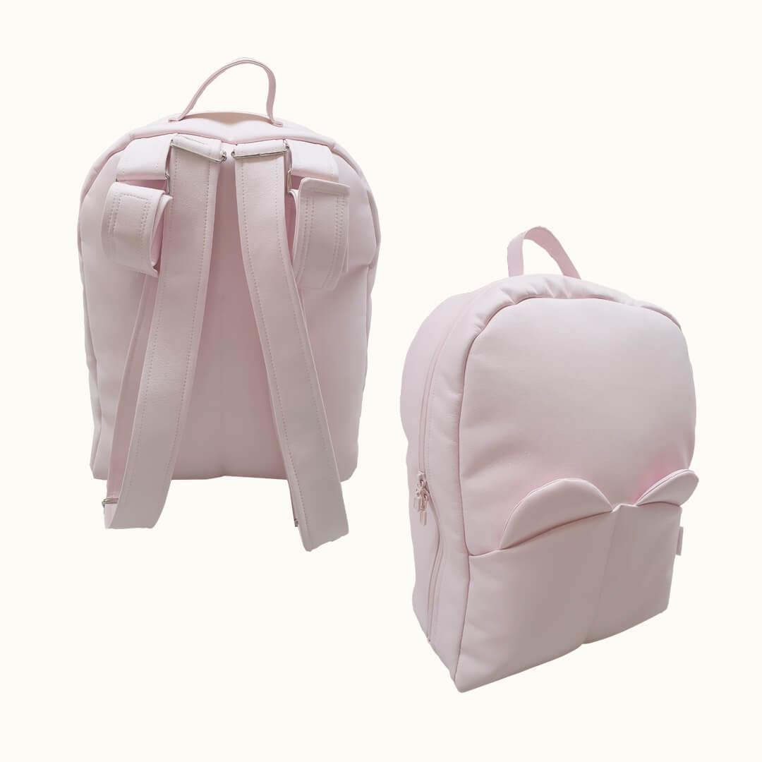 ʕ•ᴗ•ʔ Mochila Maternidade Teddy Rosa - Pim-Pam-Pum Baby