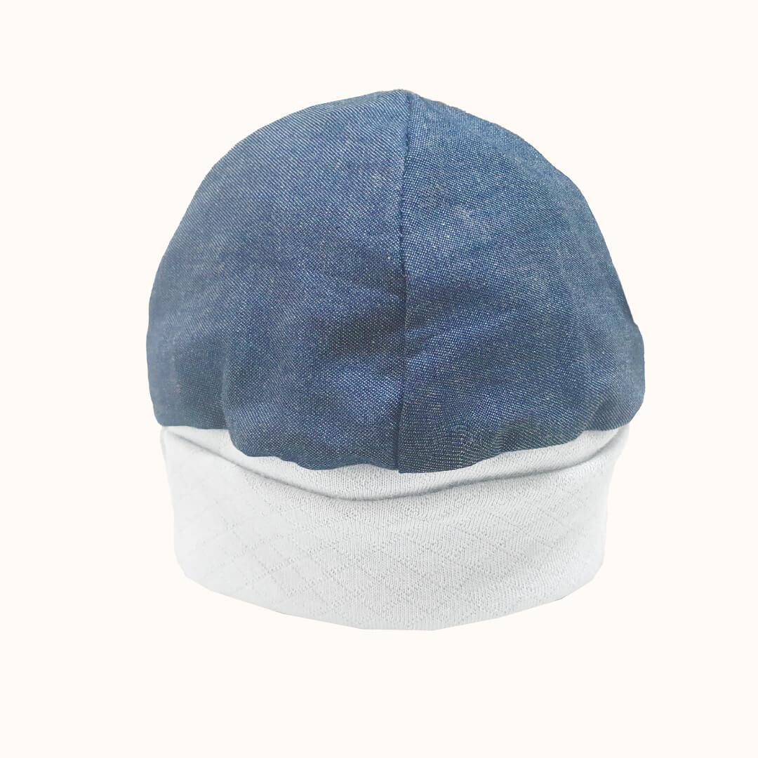 Primeira Roupa Mini Denim Branco Azul - Pim-Pam-Pum Baby