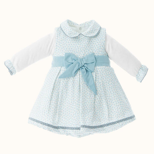 ✿ Vestido e Body/Cueca Flowers Azul - Pim-Pam-Pum Baby