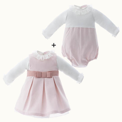 Vestido e Body/Cueca Romantic Rosa - Pim-Pam-Pum Baby